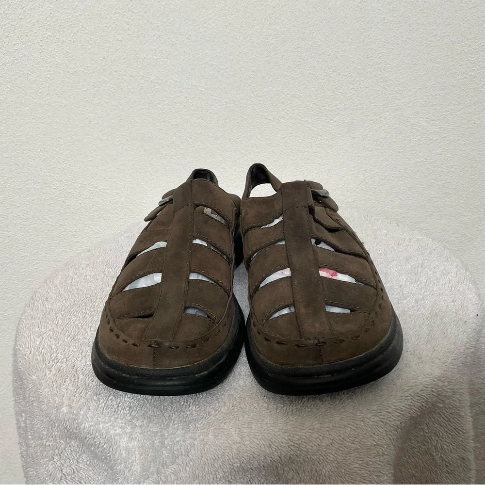 Merrell Bracken Topo Slice Mocha Leather Fisherman Sandals Size 8 Men's